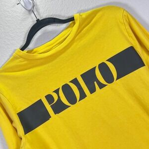 Polo Ralph Lauren‎ Long Sleeve Shirt Graphic Tee Top Kids Yellow L 14/16